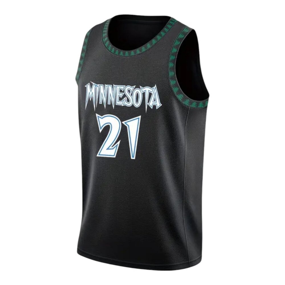 Minnesota Timberwolves Kevin Garnett #21 Stitched Basketball Jersey Men's Black - Picture 2 of 5